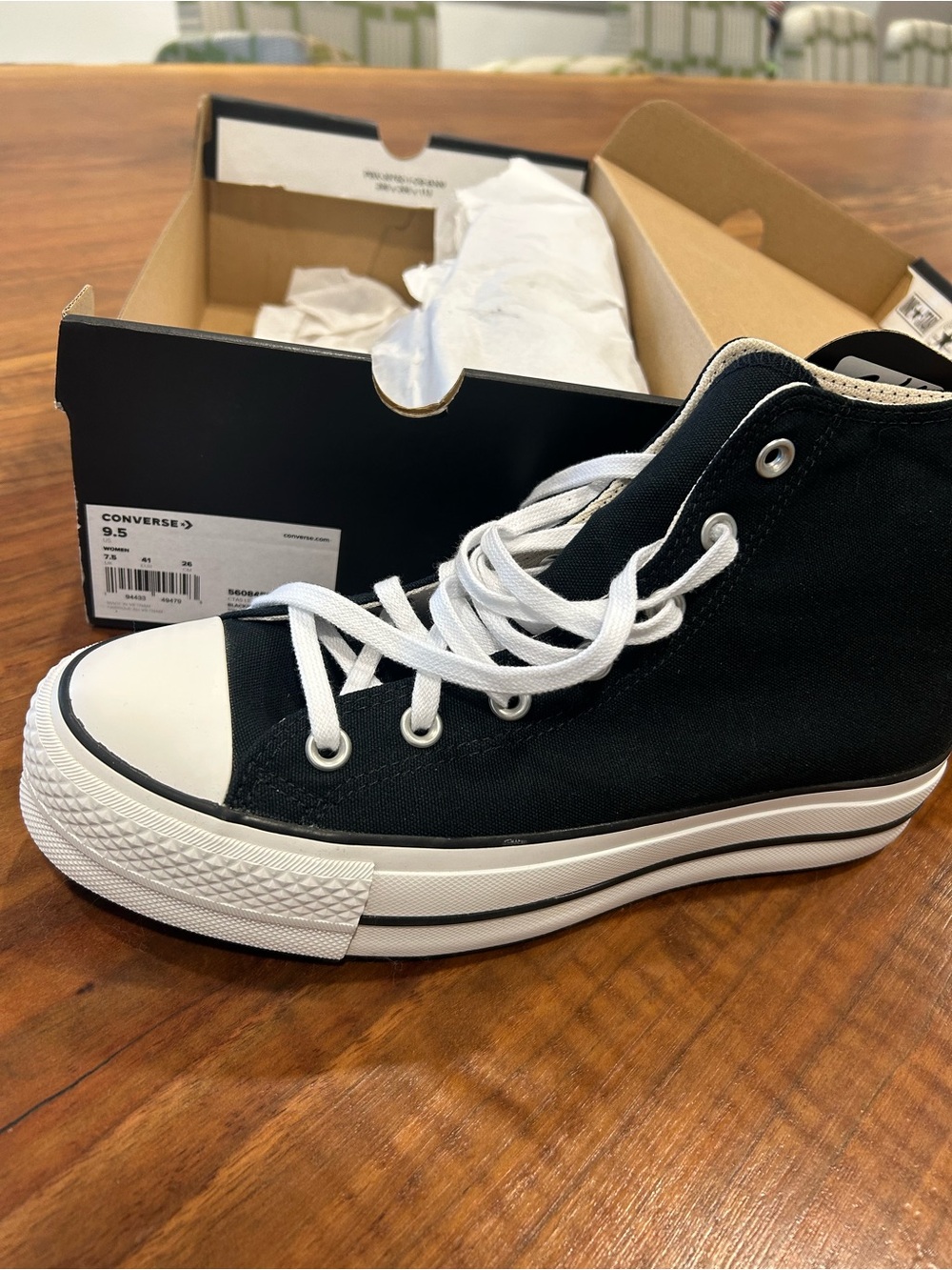 Converse High Top Sneaker in Black & White